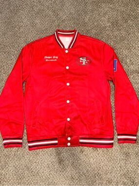 San Francisco 49ers MISPRINT Varsity Jacket Tampa Bay Bucaneeth ERROR Medium